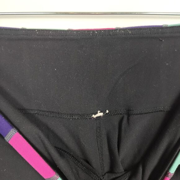 Lululemon Skinny Athletic Leggings Women's Size 6 Black w/ Colorful Waistband - Picture 8 of 10